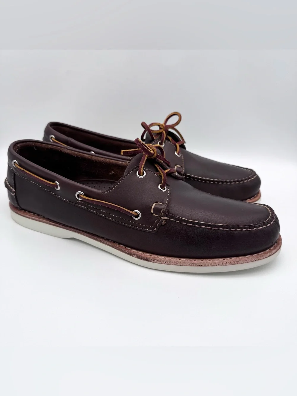 Mark McNairy for G.H. Bass Hingham Brown Leather Boat Shoes Men Size 11.5 D